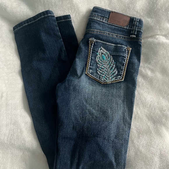 Vigoss Women's Dark Blue Boot Cut Jeans with Embroidery - Picture 5 of 5